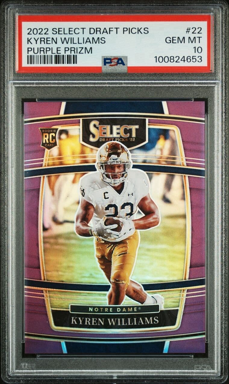 2022 Select Draft Picks Kyren Williams #22 Purple 75/75 LAST PRINT PSA 10. POP 1