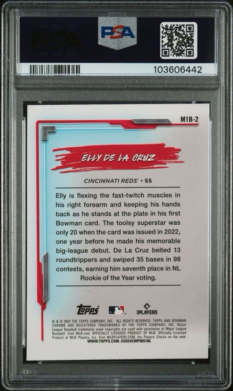 2024 Bowman Chrome - My 1st Bowman #M1B-2 Elly De La Cruz (RC). PSA 9. Pop 37!