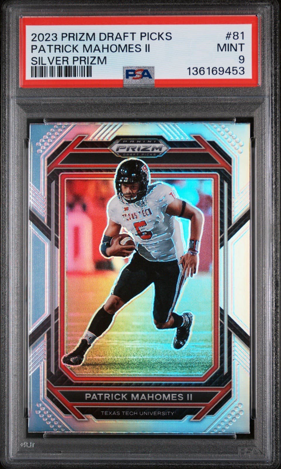 2023 Prizm Draft Picks - Patrick Mahomes #81 Silver Prizm. PSA 9 MINT