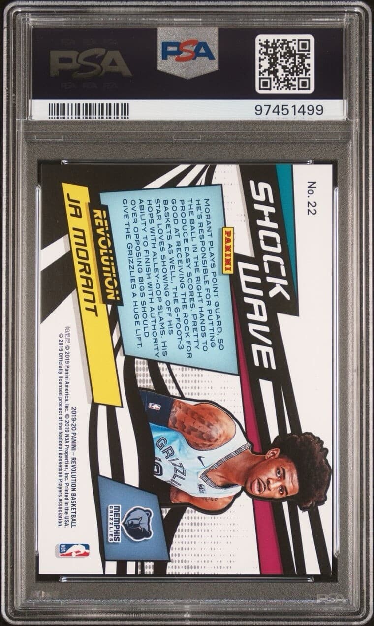 2019-20 Panini Revolution - Shock Wave #22 Ja Morant (RC). PSA 8.5. Pop 1. 