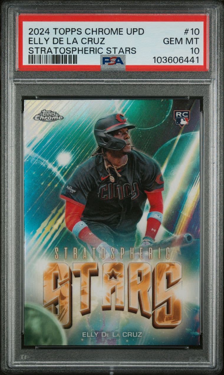 2024 Topps Chrome Update - Stratospheric Stars Elly De La Cruz. PSA 10. Pop 55!