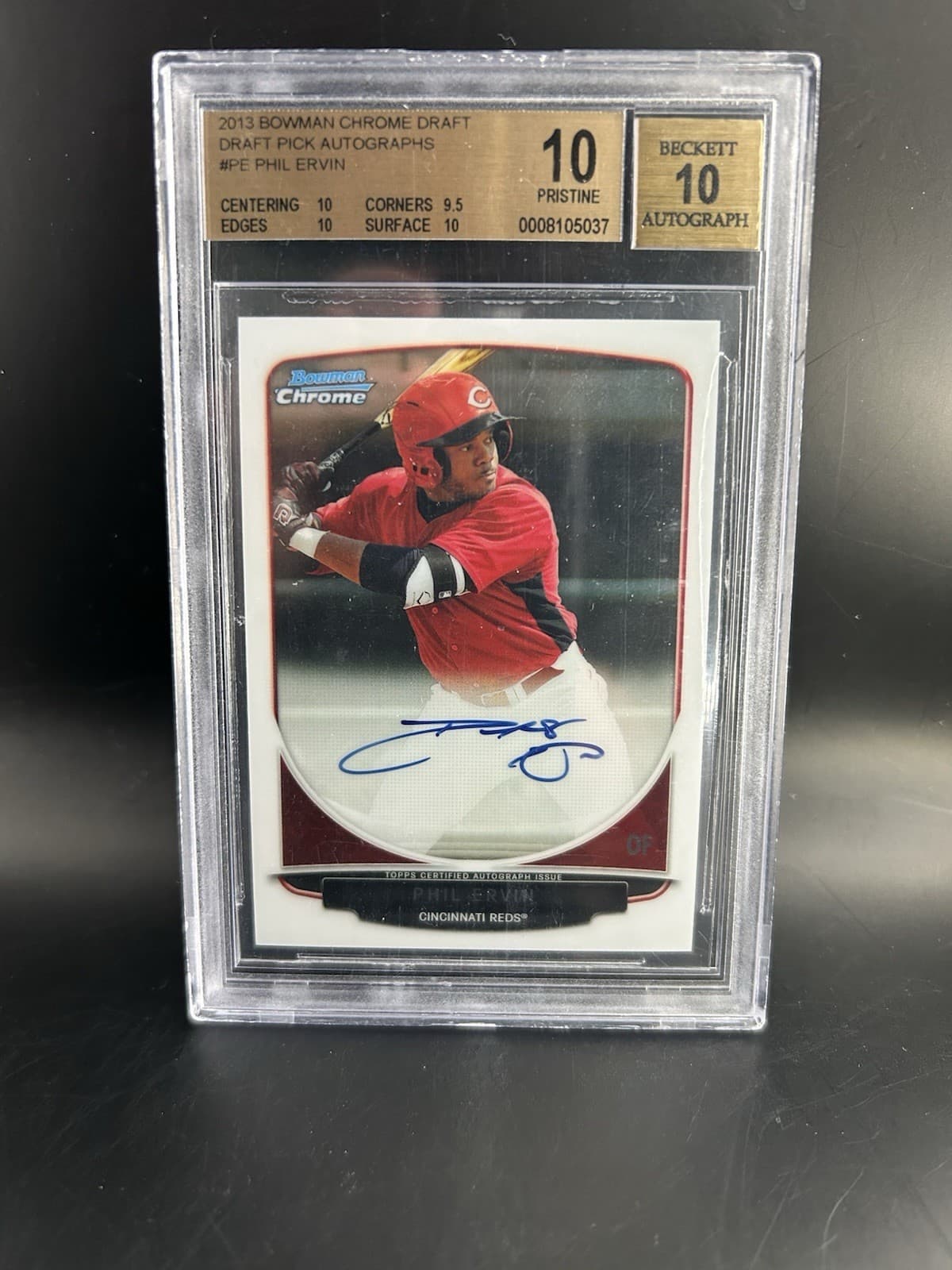 2013 Bowman Chrome Draft Picks Autographs Phil Ervin #BCA-PE. BGS 10/10!
