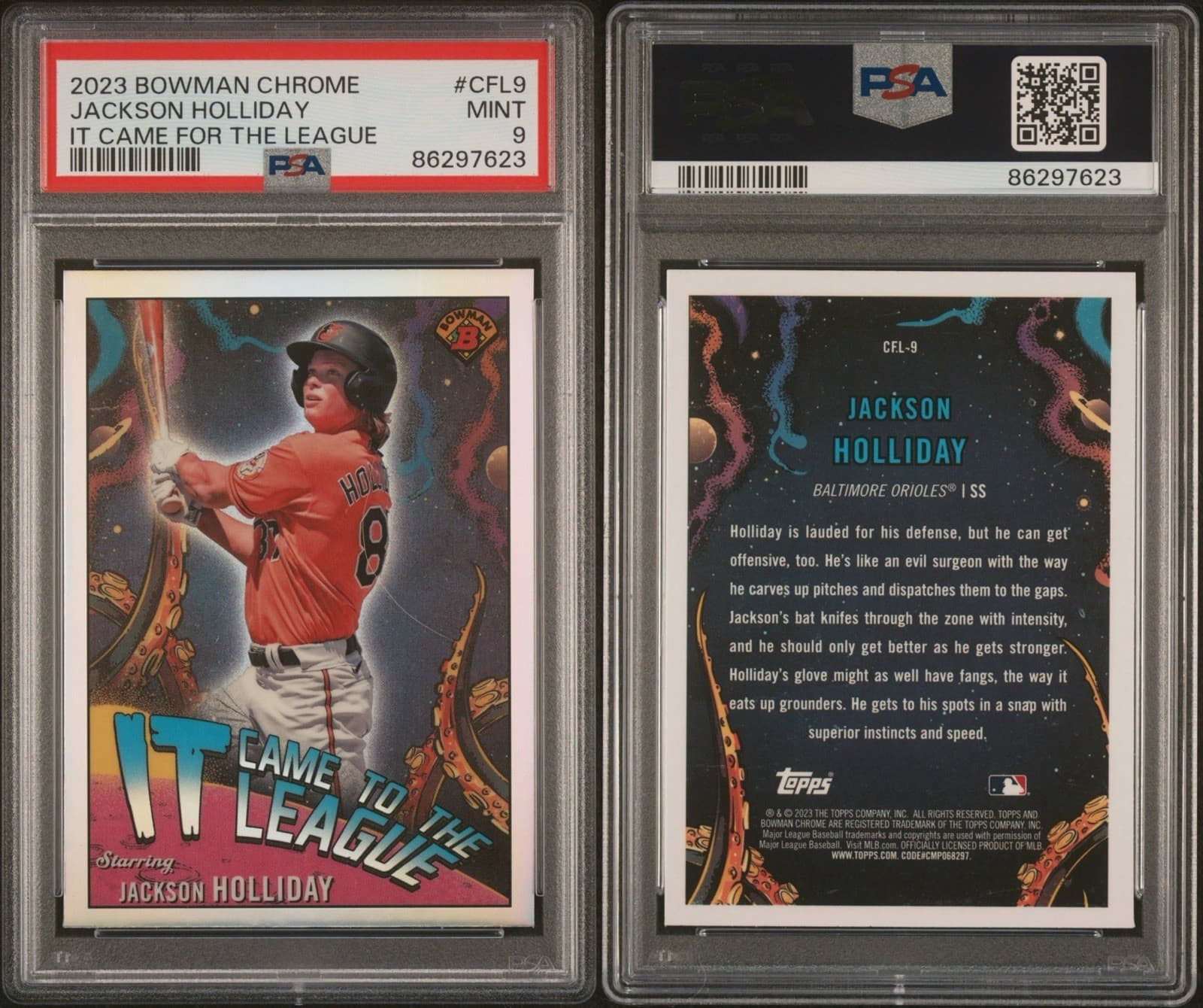 2023 Bowman Chrome - It Came to the League Jackson Holliday #CFL-9 (RC). PSA 9