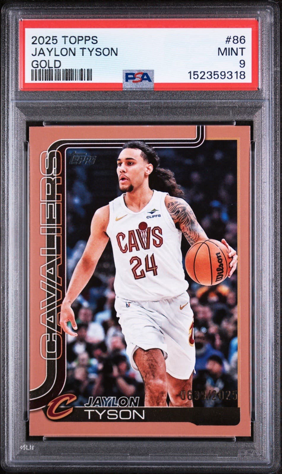 2025-26 Topps - Jaylon Tyson #86 Gold /2025. PSA 9 MINT