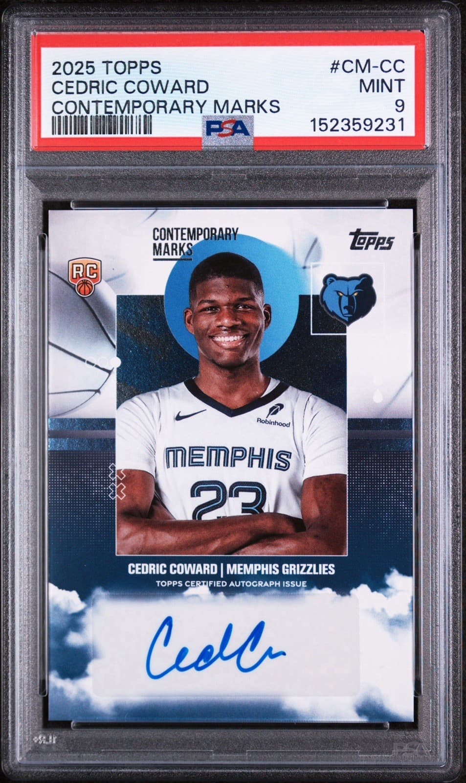 2025-26 Topps - Contemporary Marks Cedric Coward #CM-CC (AU, RC). PSA 9 MINT