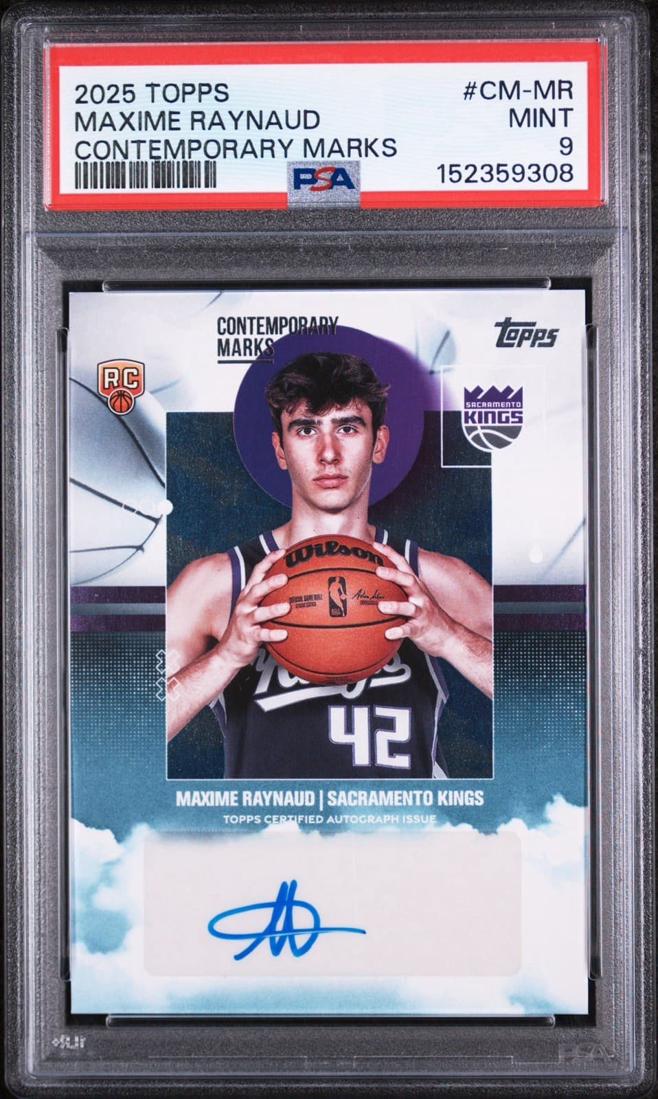 2025-26 Topps - Contemporary Marks Maxime Raynaud #CM-MR (AU, RC). PSA 9 MINT