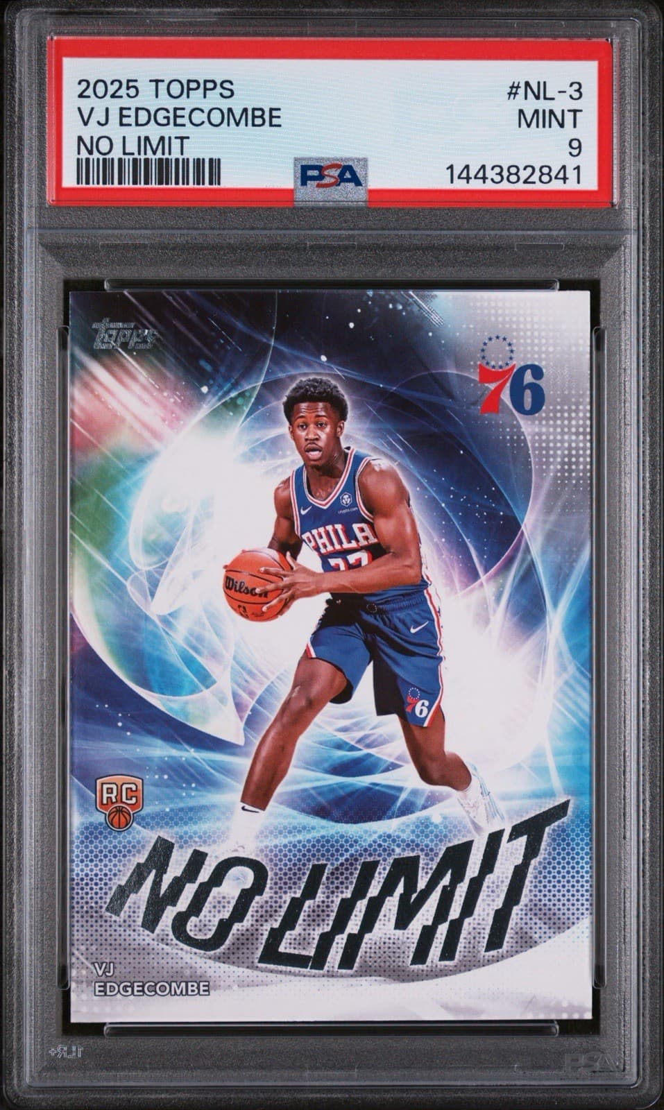 2025-26 Topps - No Limit VJ Edgecombe #NL-3 (RC). PSA 9 MINT