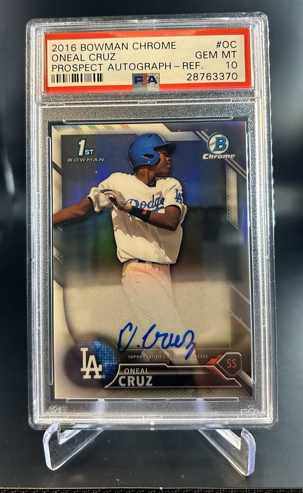 2016 Bowman Chrome Oneal (Oneil) Cruz Prospect Autograph Refractor /499. PSA 10