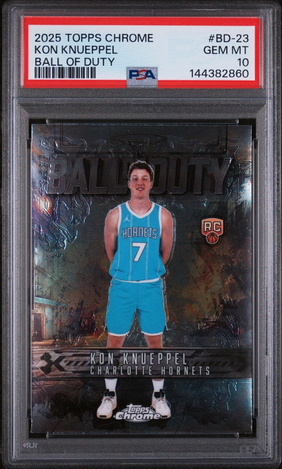 2025-26 Topps Chrome - Ball of Duty Kon Knueppel #BD-23 (RC). PSA 10 GEM MT
