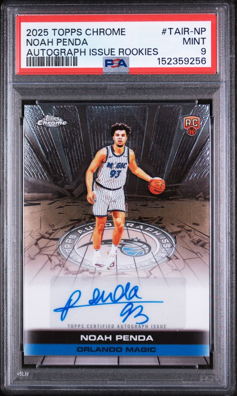 2025 Topps Chrome - Autograph Issue Rookies Noah Penda #TAIR-NP (AU, RC). PSA 9