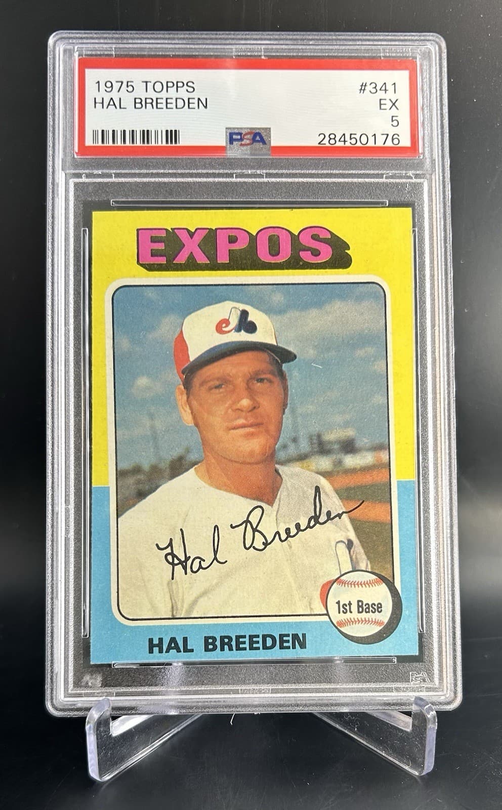 1975 Topps - Hal Breeden #341. PSA 5 EX