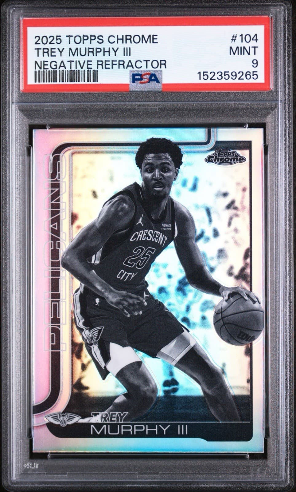 2025-26 Topps Chrome - Trey Murphy III #104 Negative Refractor. PSA 9 MINT
